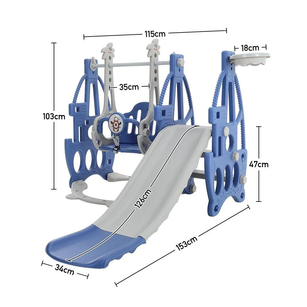 153cm W 3 in 1 Kids Swing and Slide Set Toddler Climber Playset