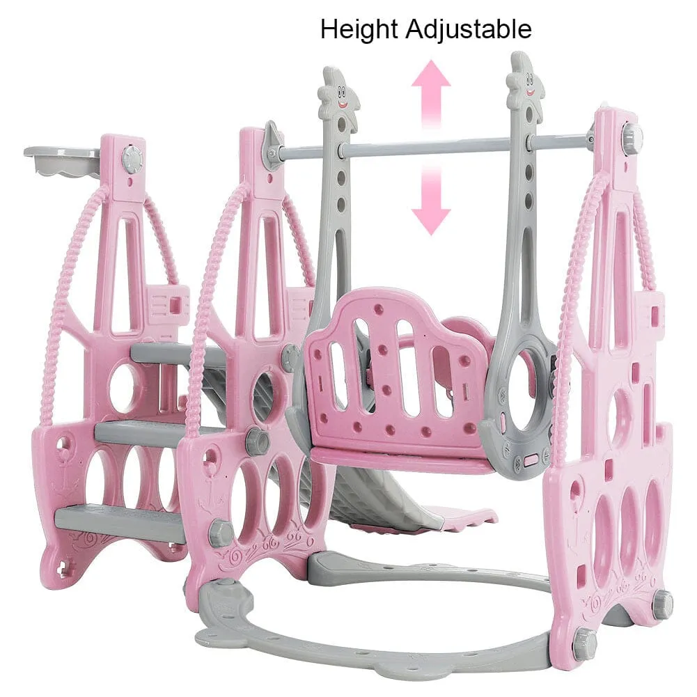 153cm W 3 in 1 Kids Swing and Slide Set Toddler Climber Playset