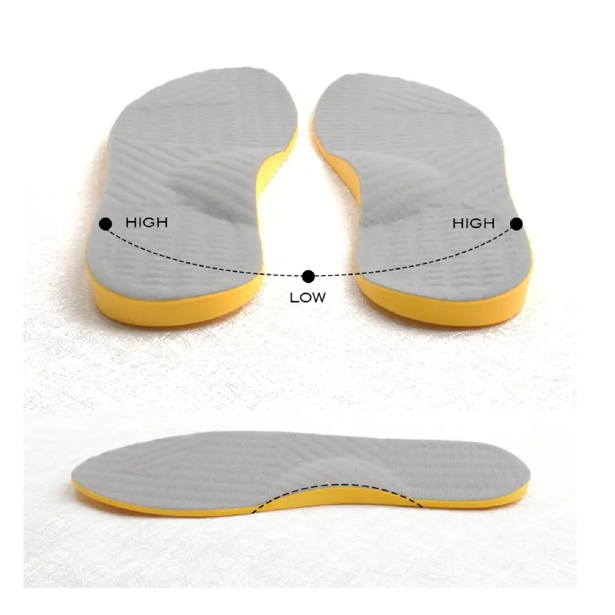 1pair O-shaped Leg Gait Correction Insoles, High Outer And Inner Low Insoles, Anti-wear Partial Insoles On The Outside Of The Sole