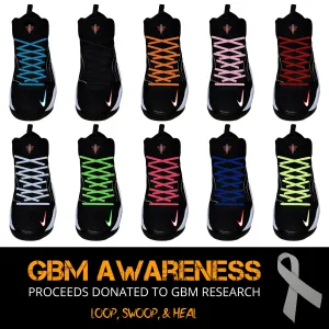 36" Round Athletic Laces for GBM Awareness