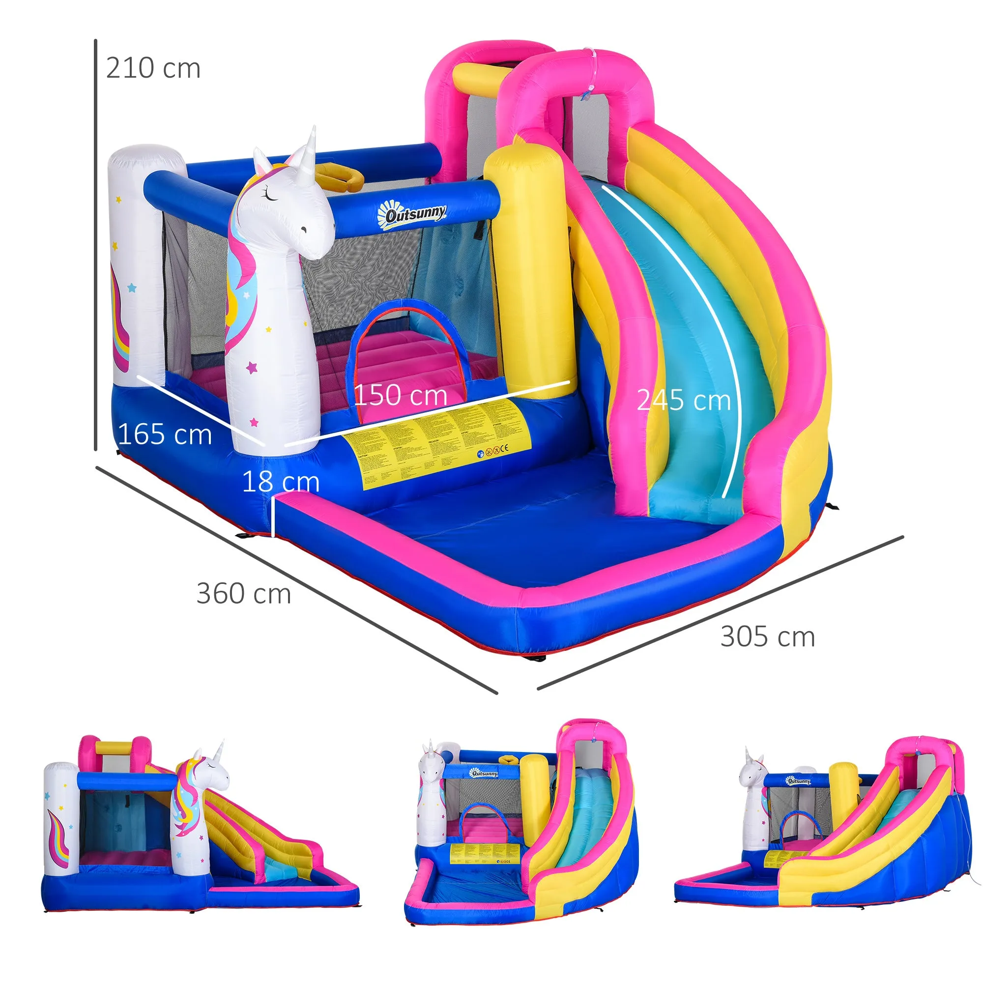 5 in 1 Bouncy Castle for Children with Blower for 3-8 Years Old Kids