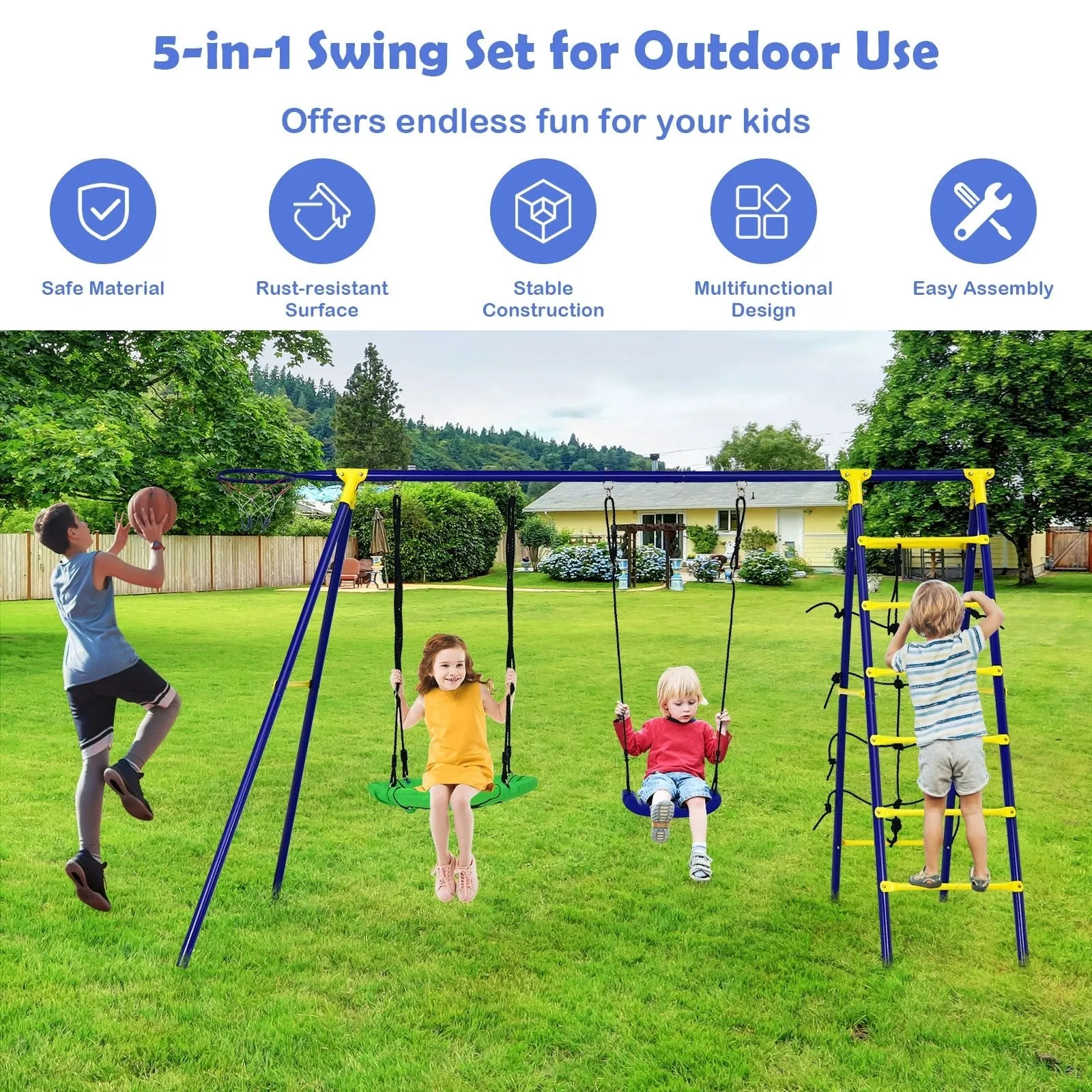 5-in-1 Outdoor Swing Set