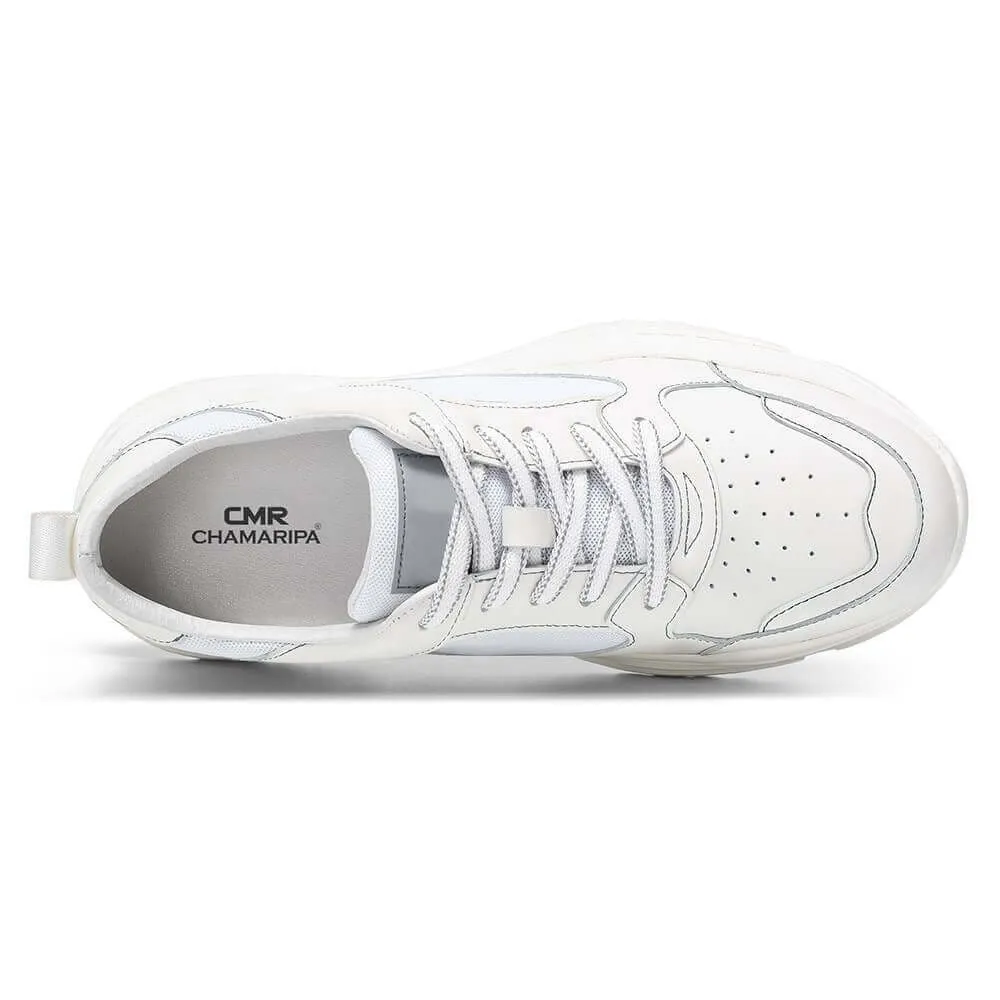 7 CM / 2.76 Inches - CMR CHAMARIPA Height Increasing Sneakers For Men - Sneakers Increase Height - Men's White Sneakers