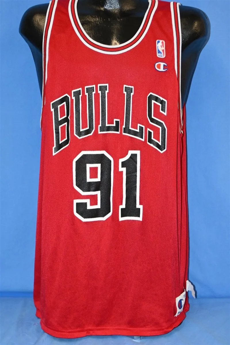 90s Chicago Bulls Dennis Rodman 91 NBA Reversible Jersey XXL