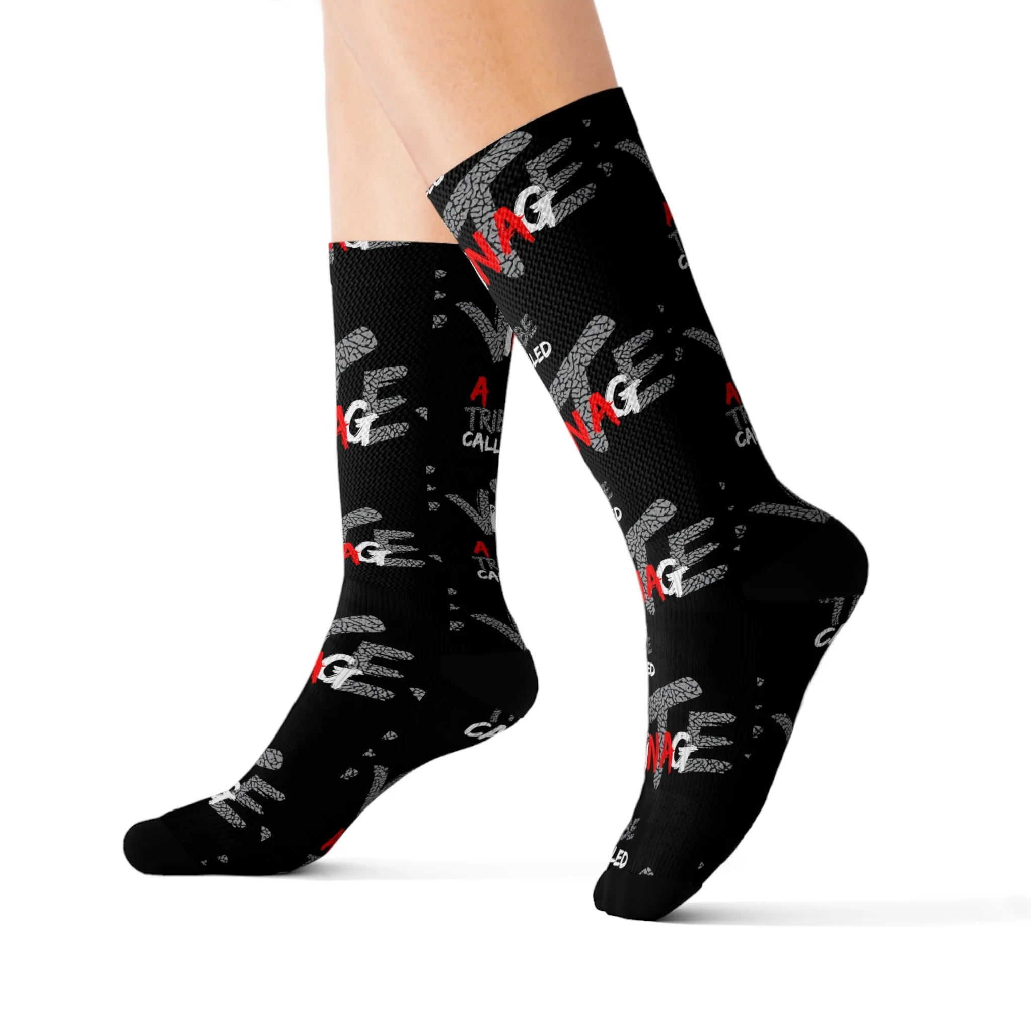 A TRIBE CALLED VINTAGE JORDAN 3 SOCKS (BLACK)