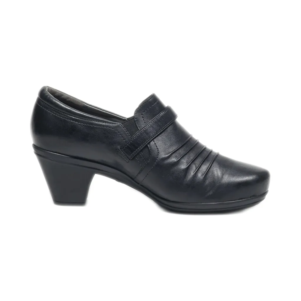 Abeo Rachel Mid-Heel Shoes Leather Black Colour For Women