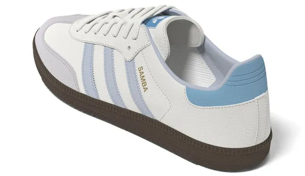 adidas Samba OG 'White Halo Blue Gum' Sneakers, White