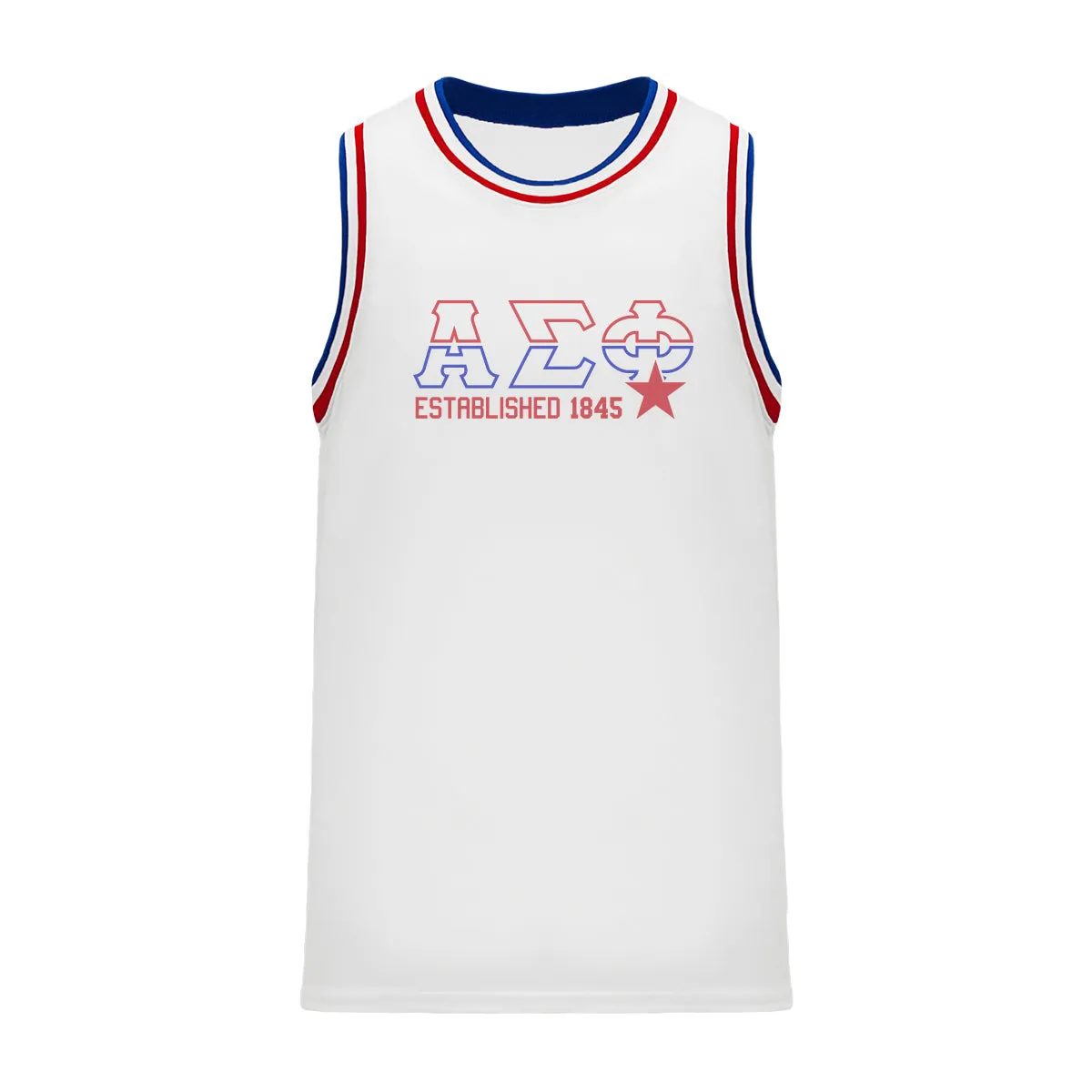 Alpha Sig Retro Block Basketball Jersey