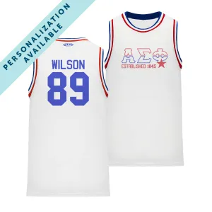 Alpha Sig Retro Block Basketball Jersey