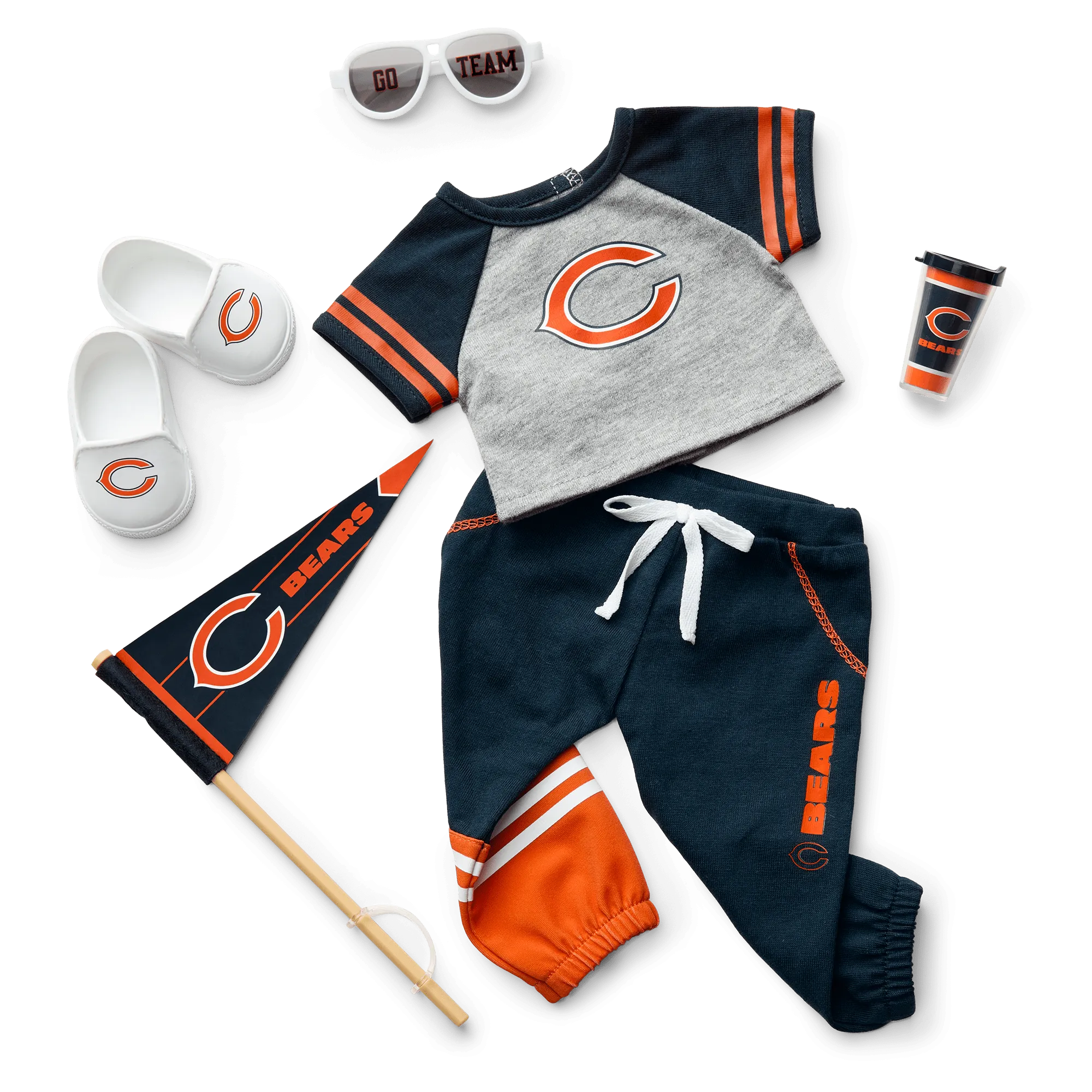 American Girl® x NFL Chicago Bears Fan Outfit & Accessories for 18-inch Dolls