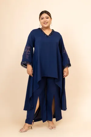 Azra Navy Blue Embroidered Co-ord Set