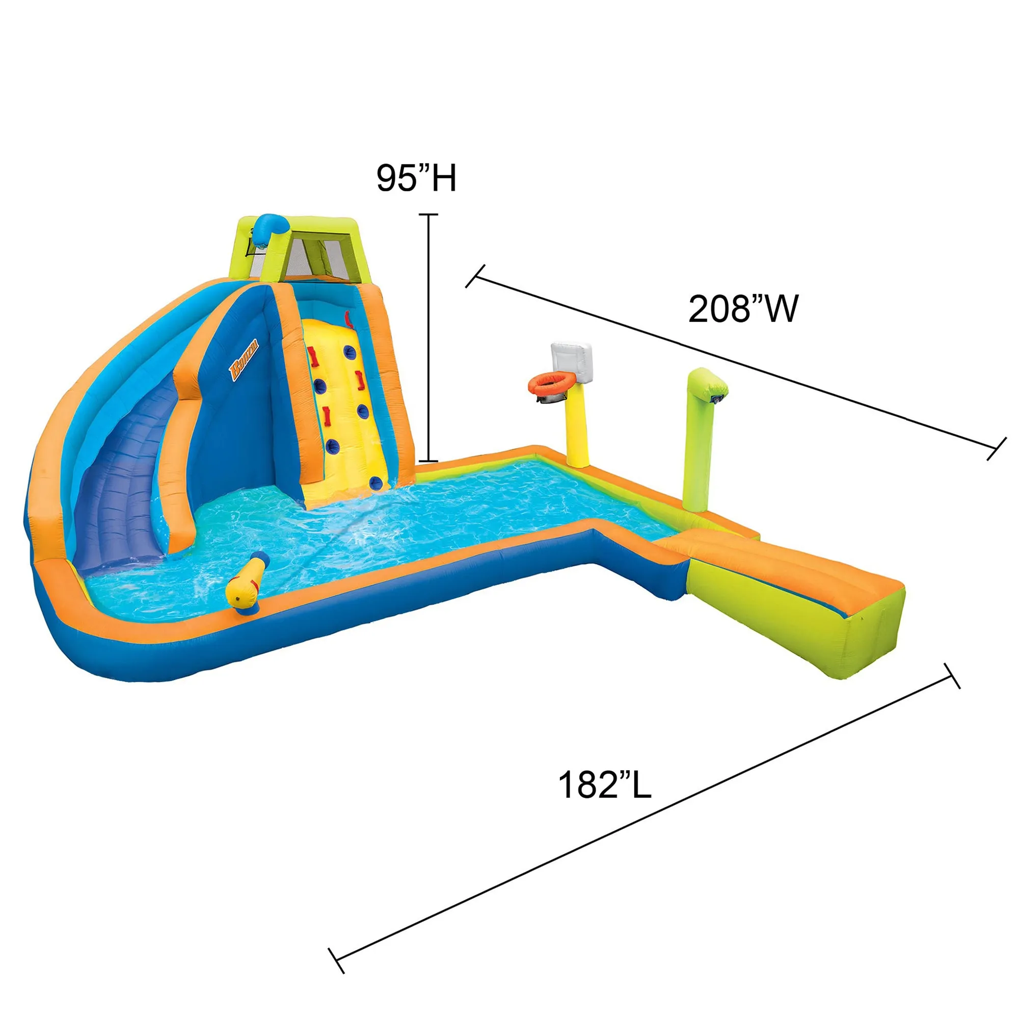 Banzai Hyper Drench 8-in-1 Giant Inflatable Water Slide Activity Splash Park