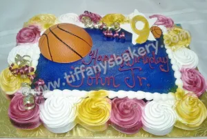 Basketball on 1/4 Sheet with Cupcakes