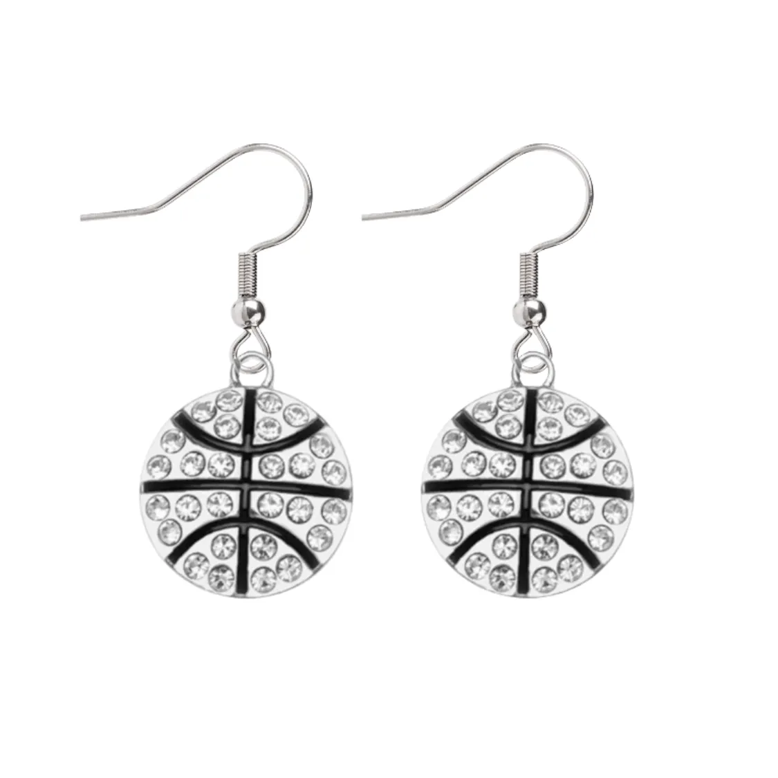 Basketball Rhinestone Charm Dangle Earrings