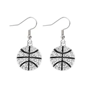 Basketball Rhinestone Charm Dangle Earrings