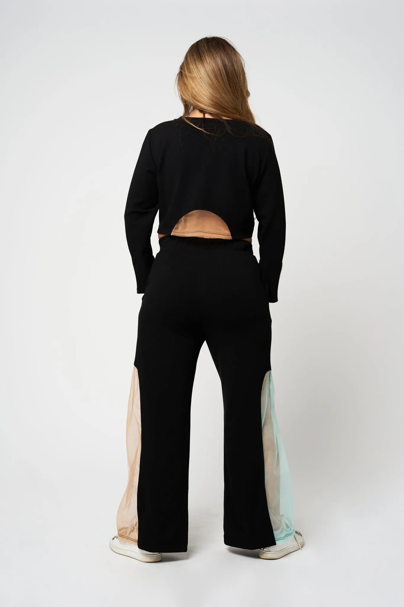 “Bayswater” Track Suit In Black With Mesh Details