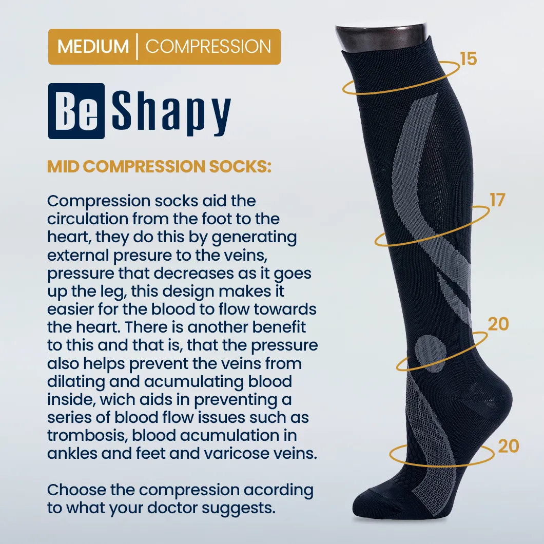 Be Shapy 2 Pack Unisex Sports Sleeve Calf Compression  Socks