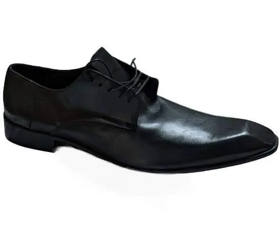 Black Pele lace-up leather shoes-DPSLUS45