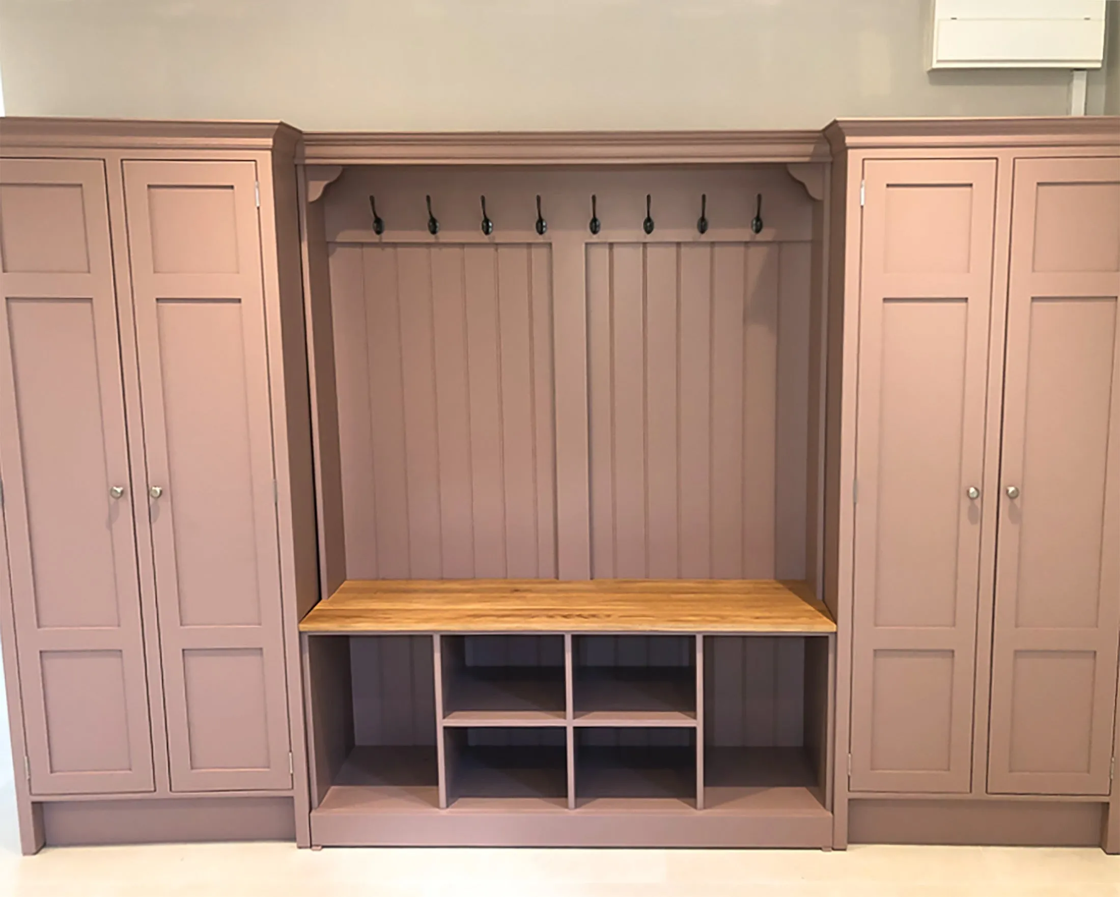 Boot Room Storage Bench with Cupboards - Double