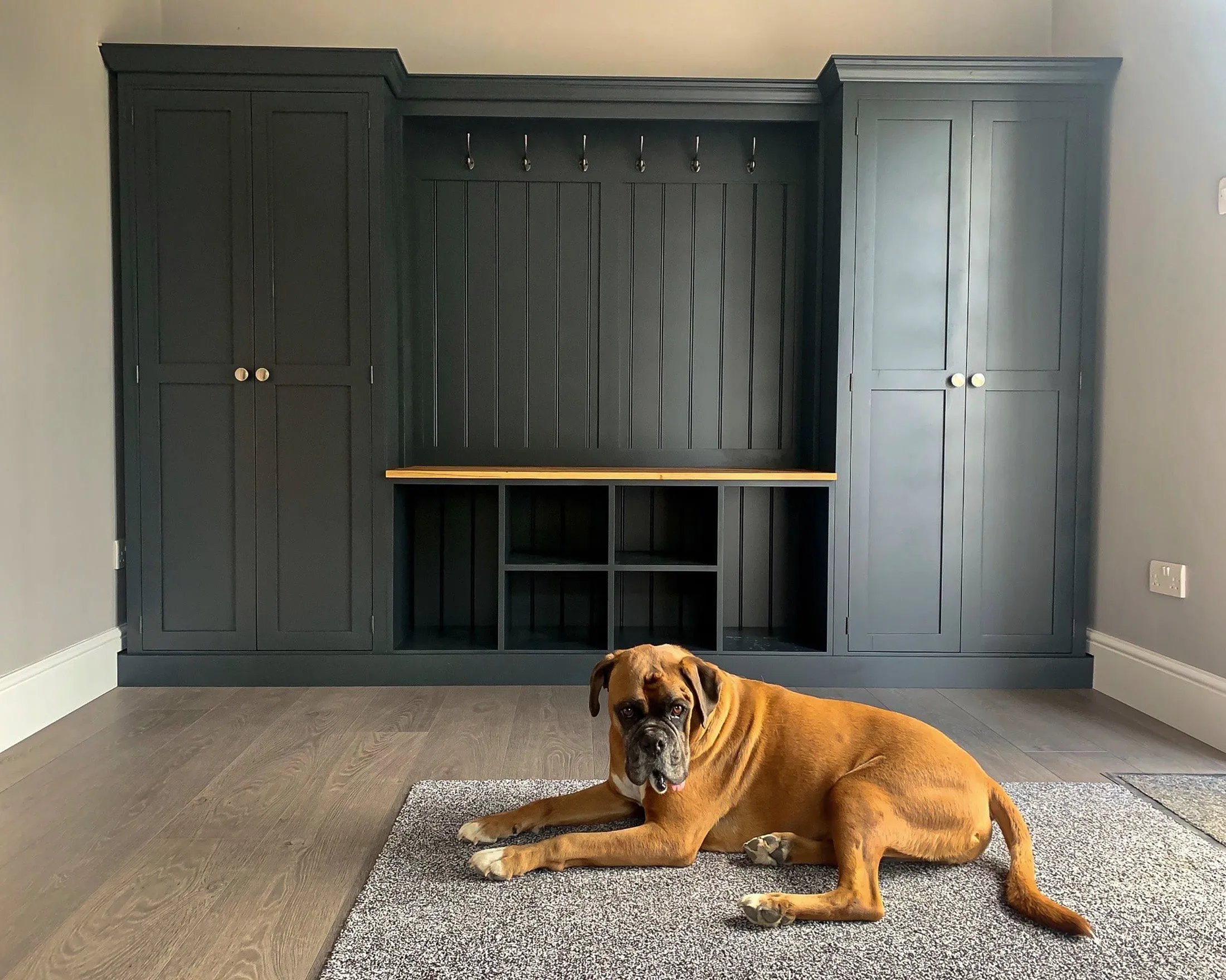 Boot Room Storage Bench with Cupboards - Double