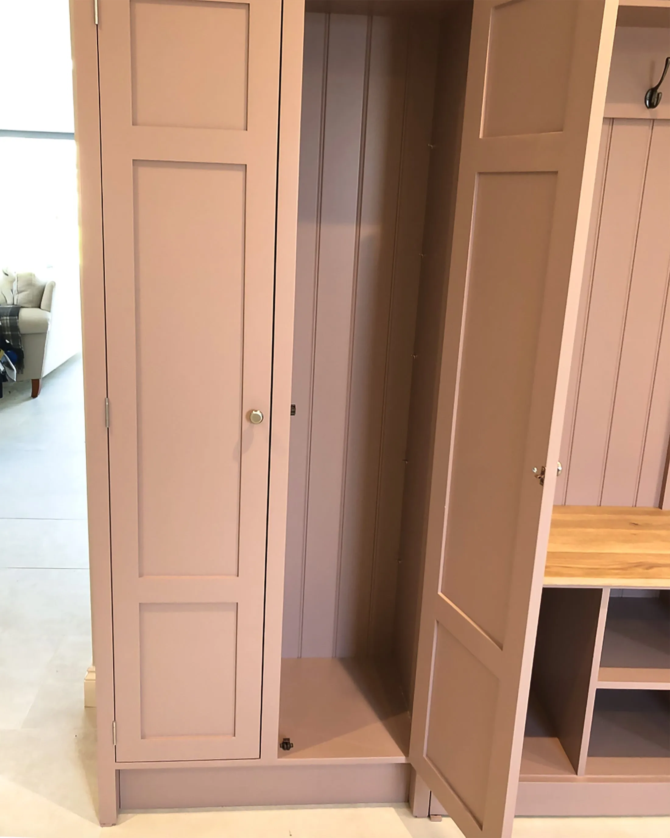 Boot Room Storage Bench with Cupboards - Double