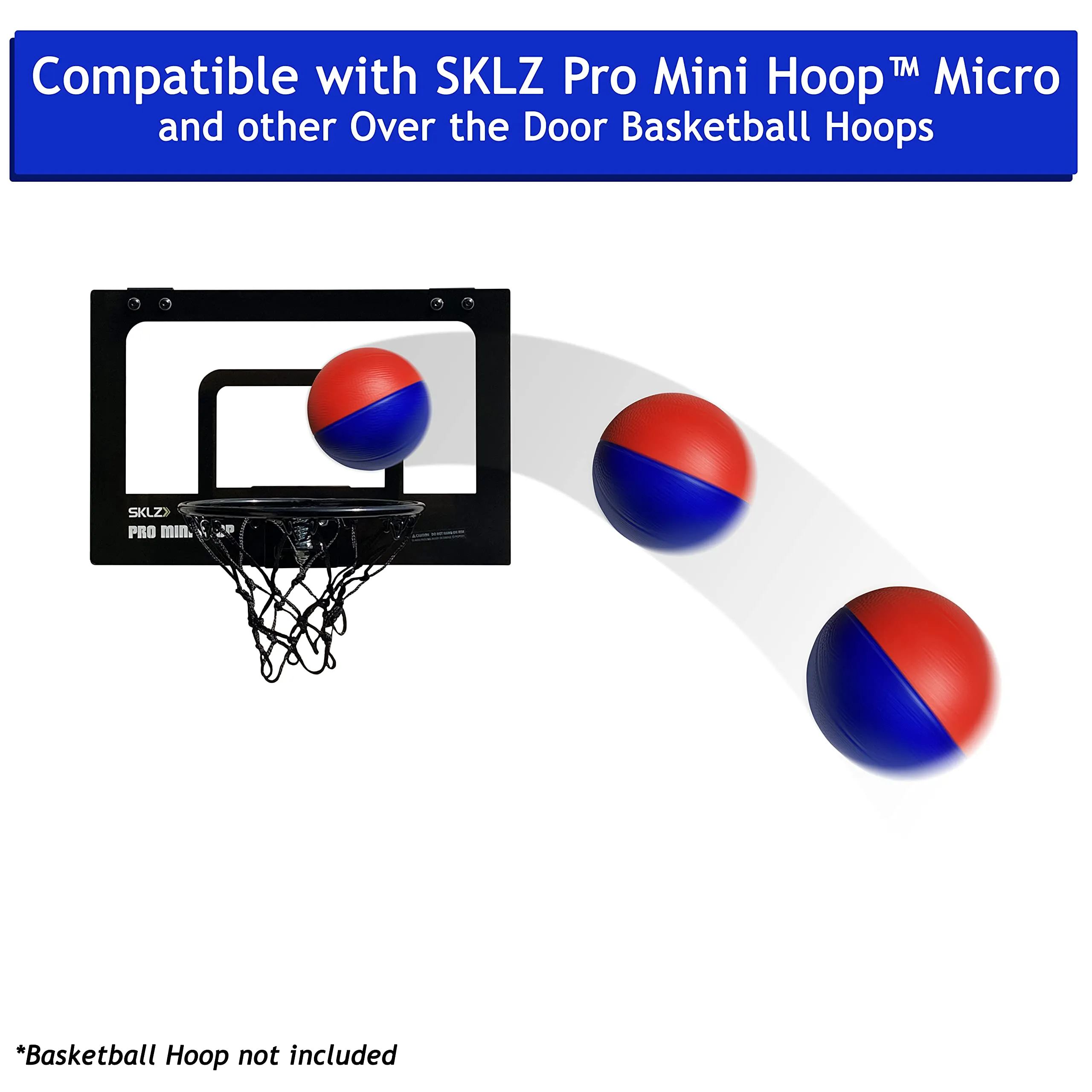 Botabee 4" Mini Foam Basketball for Over The Door Mini Hoop Basketball Games, 2 Pack