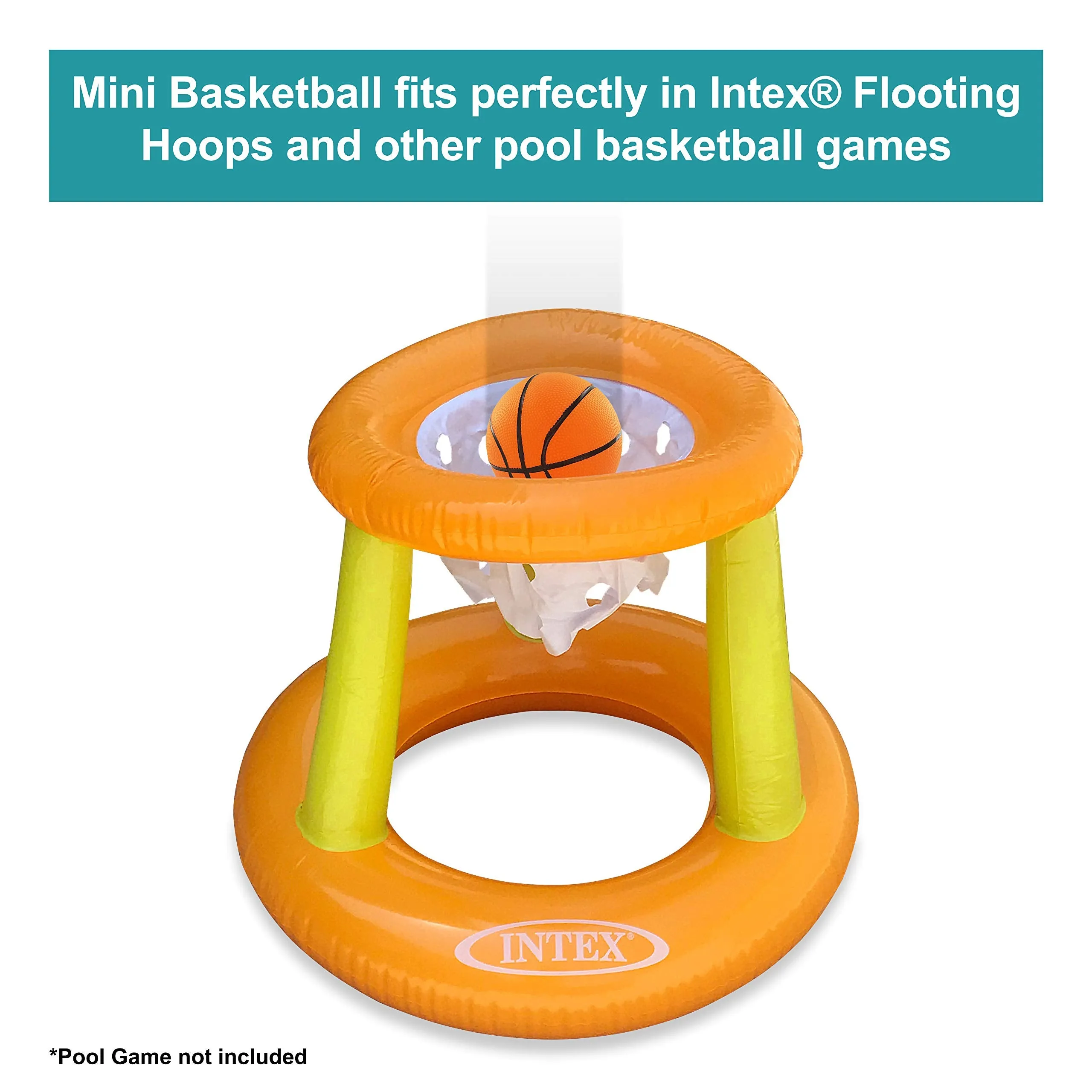 Botabee Swimming Pool Water Mini Basketball 2 Pack | Compatible with Intex Floating Hoops