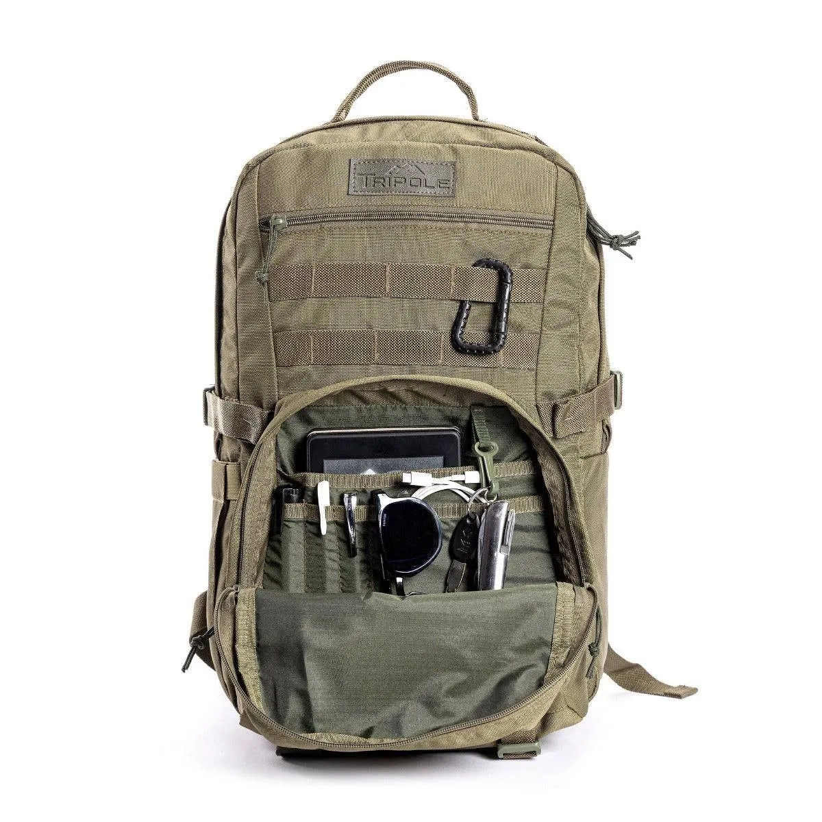 Captain Tactical Backpack with MOLLE Webbing and Carabiner -  25 Litres - Army Green