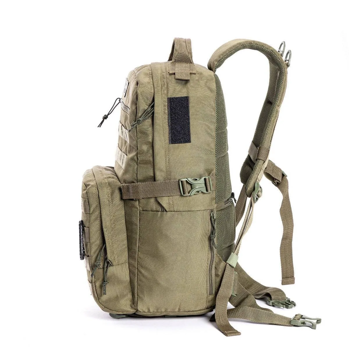 Captain Tactical Backpack with MOLLE Webbing and Carabiner -  25 Litres - Army Green