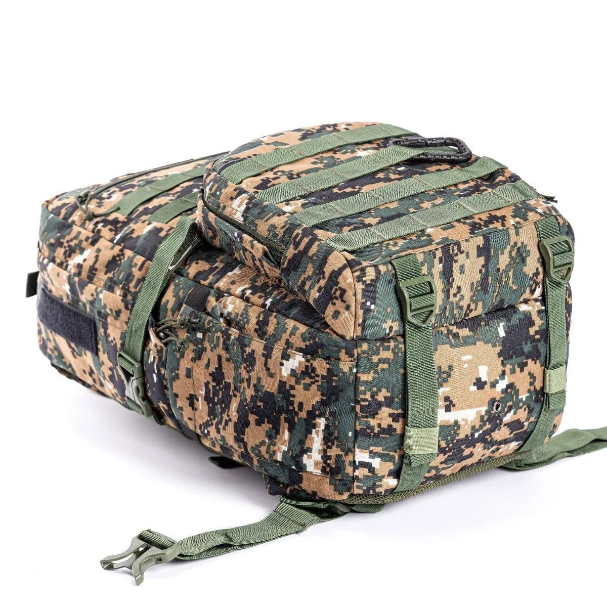 Captain Tactical Backpack with MOLLE Webbing and Carabiner -  25 Litres - Digital Camouflage