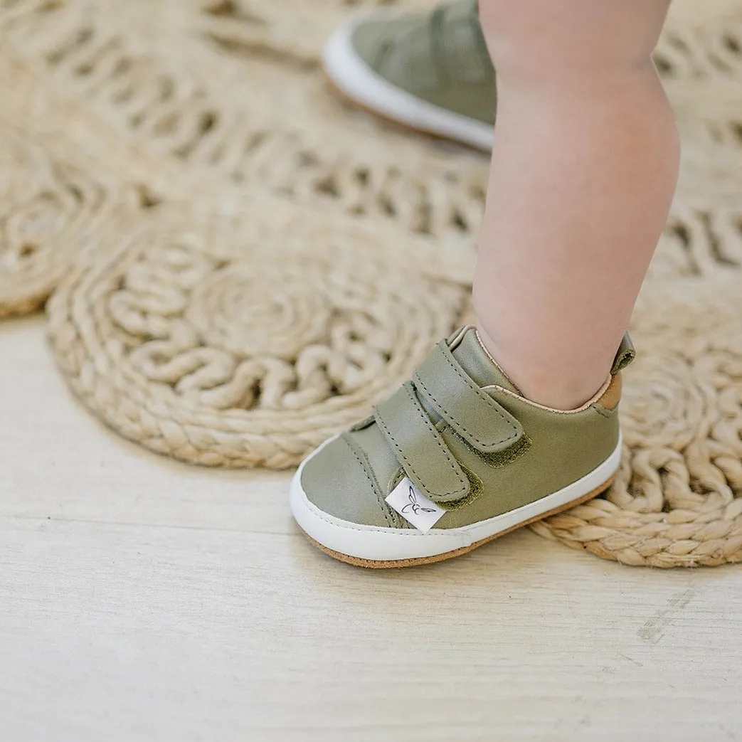 Casual Army Green Low Top {Premium Leather}