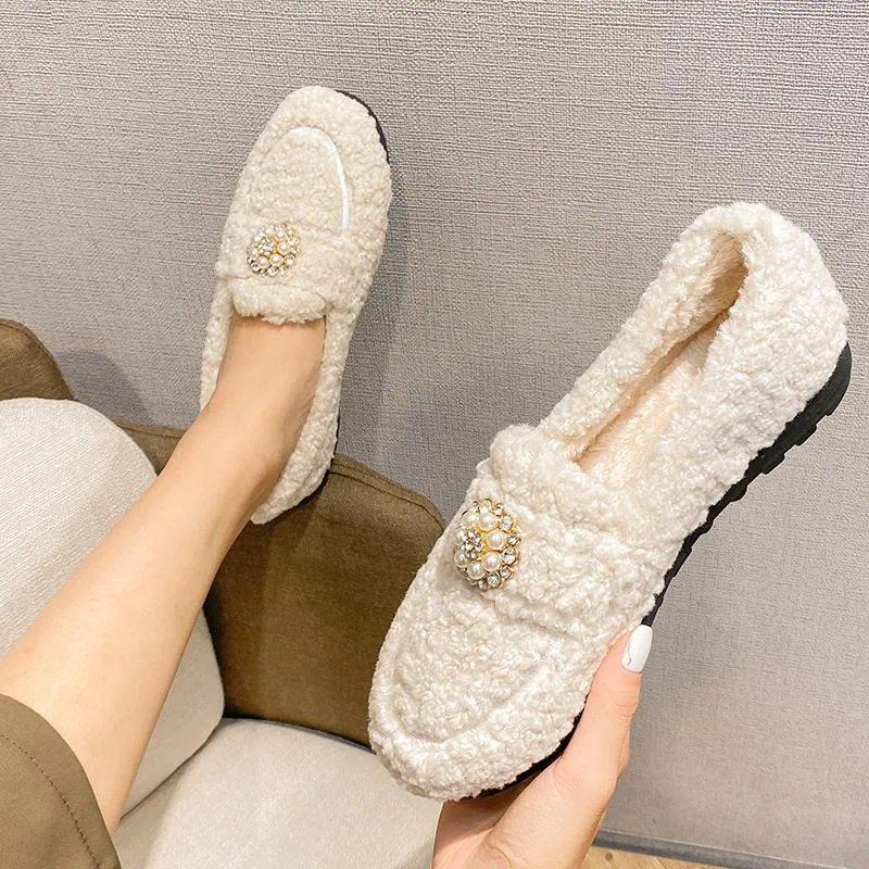 Cilool Furry Flats Loafers Fu63