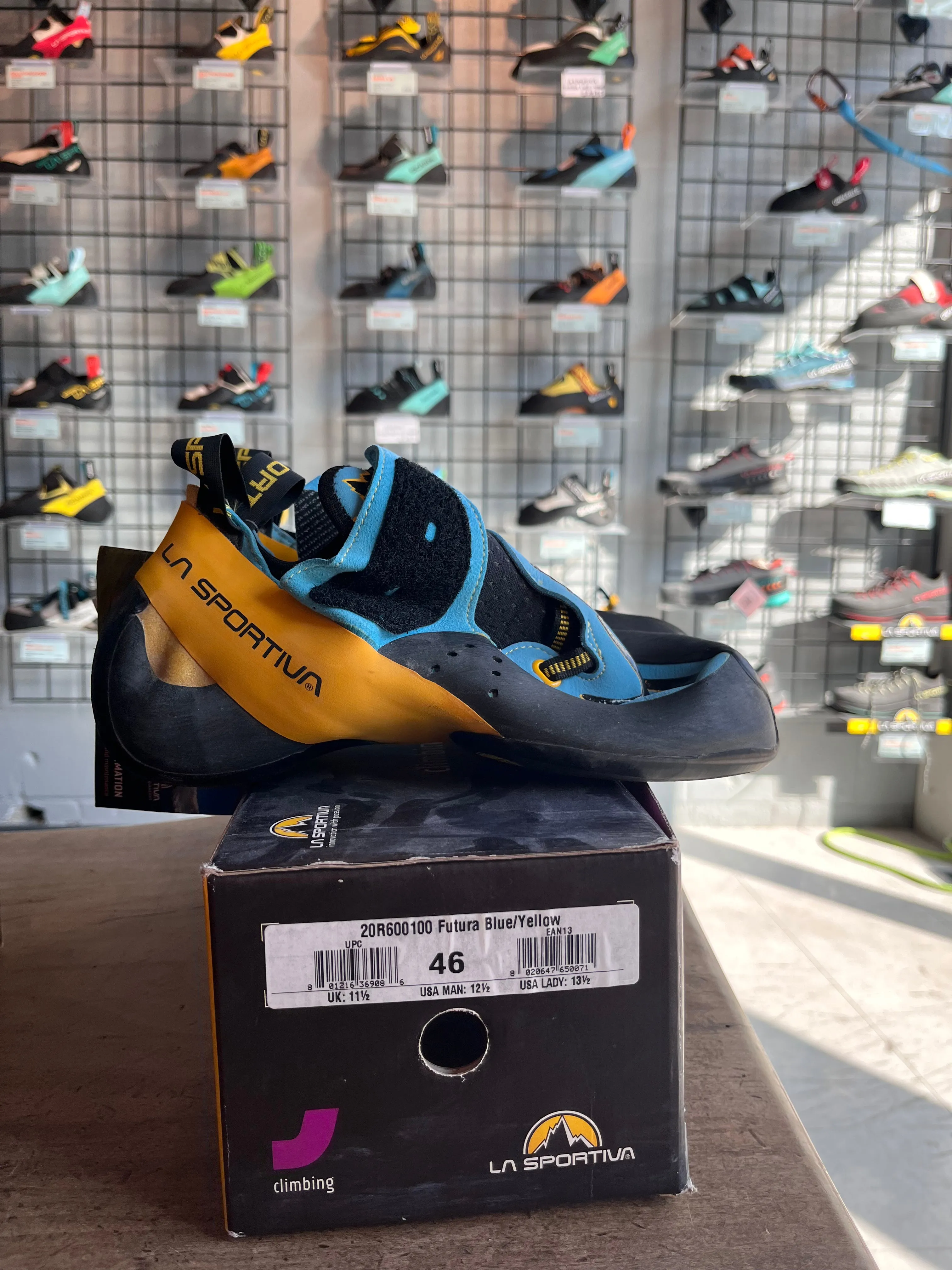 Clearance: La Sportiva Futura Climbing Shoes Blue/Yellow