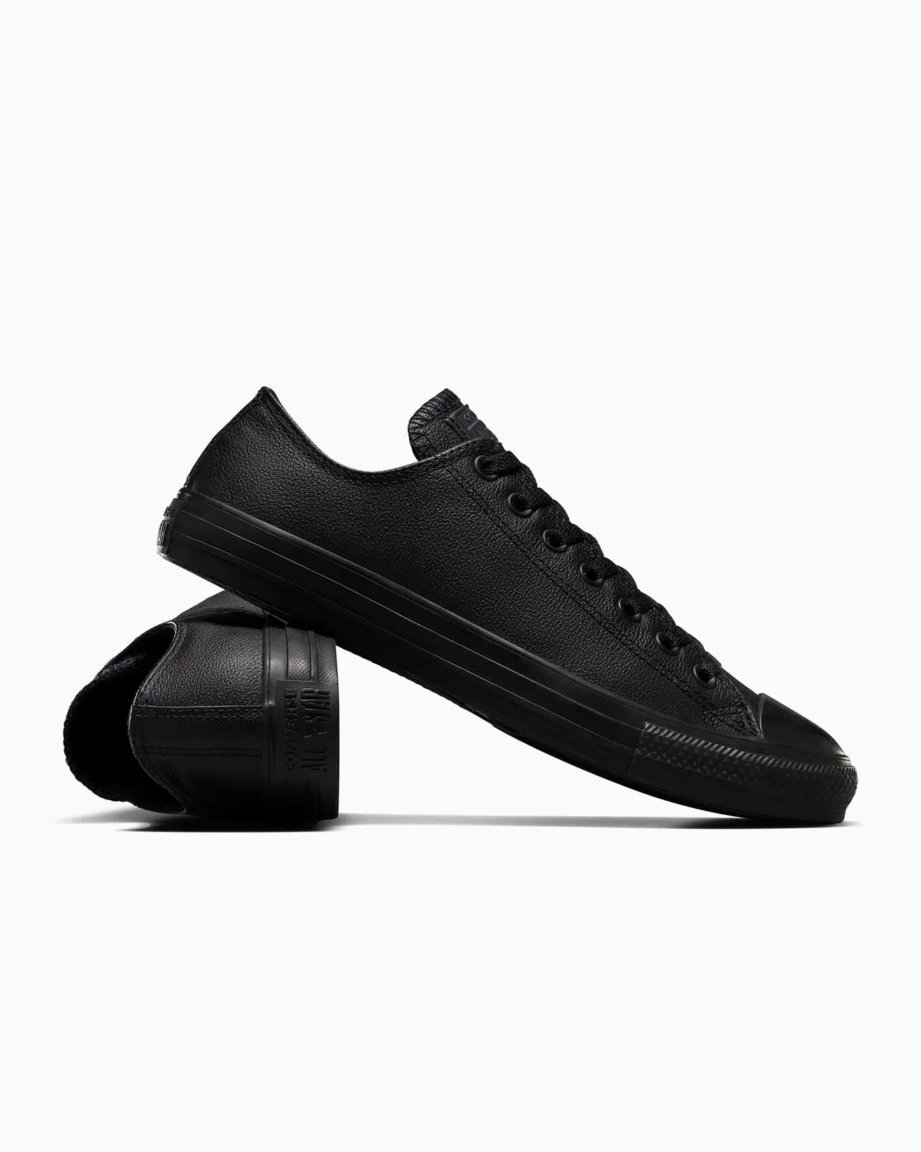 CONVERSE CHUCK TAYLOR ALL STAR LEATHER - LOW TOP BLACK/BLACK