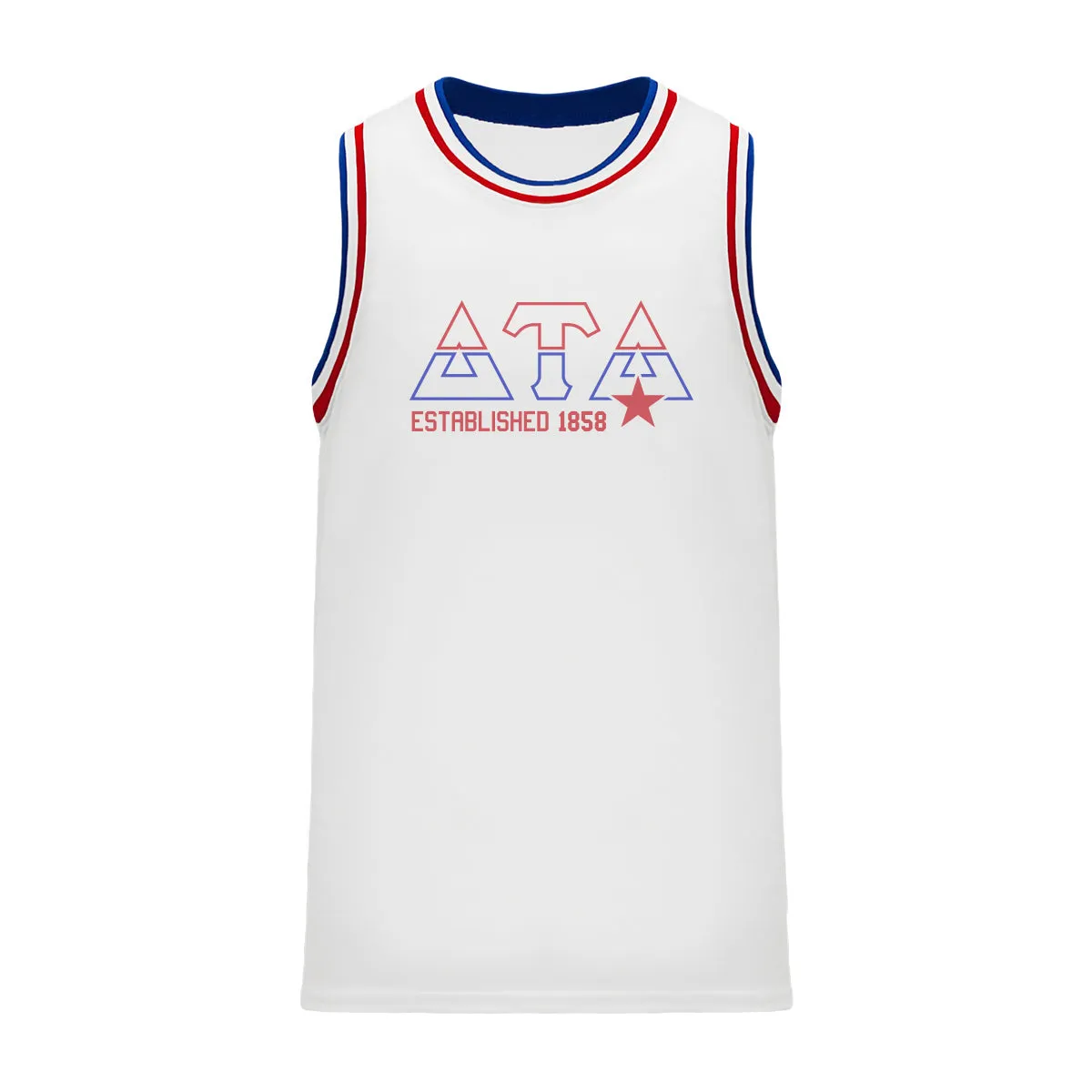 Delt Retro Block Basketball Jersey