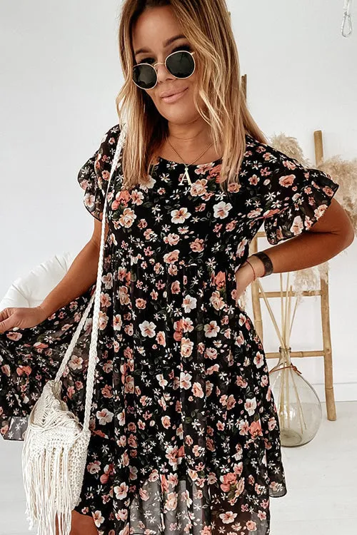 Feels Right Floral Print Short Sleeve Mini Dress - 3 Colors