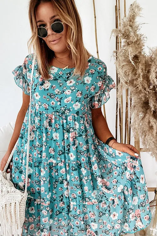 Feels Right Floral Print Short Sleeve Mini Dress - 3 Colors