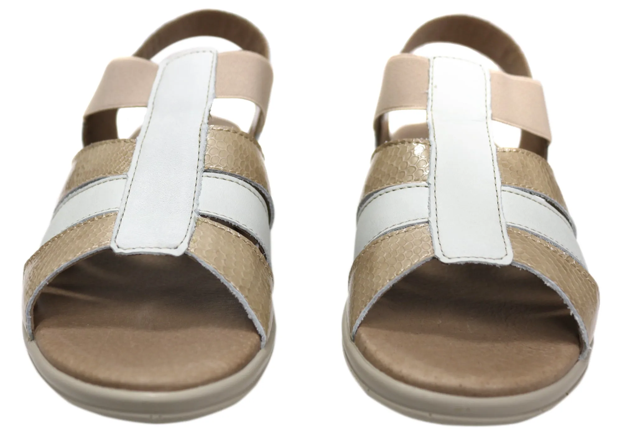 Flex & Go Azara Womens Comfortable Leather Sandals Made In Portugal