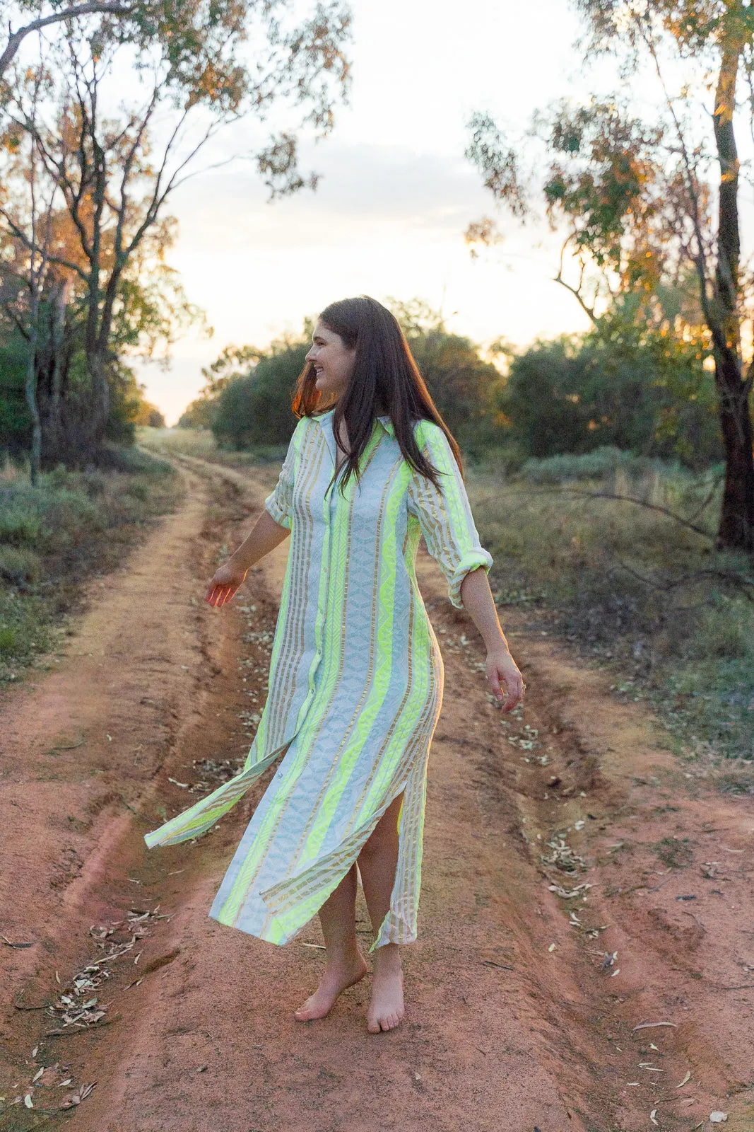 Grace and May Neon Gold Shirt Dress