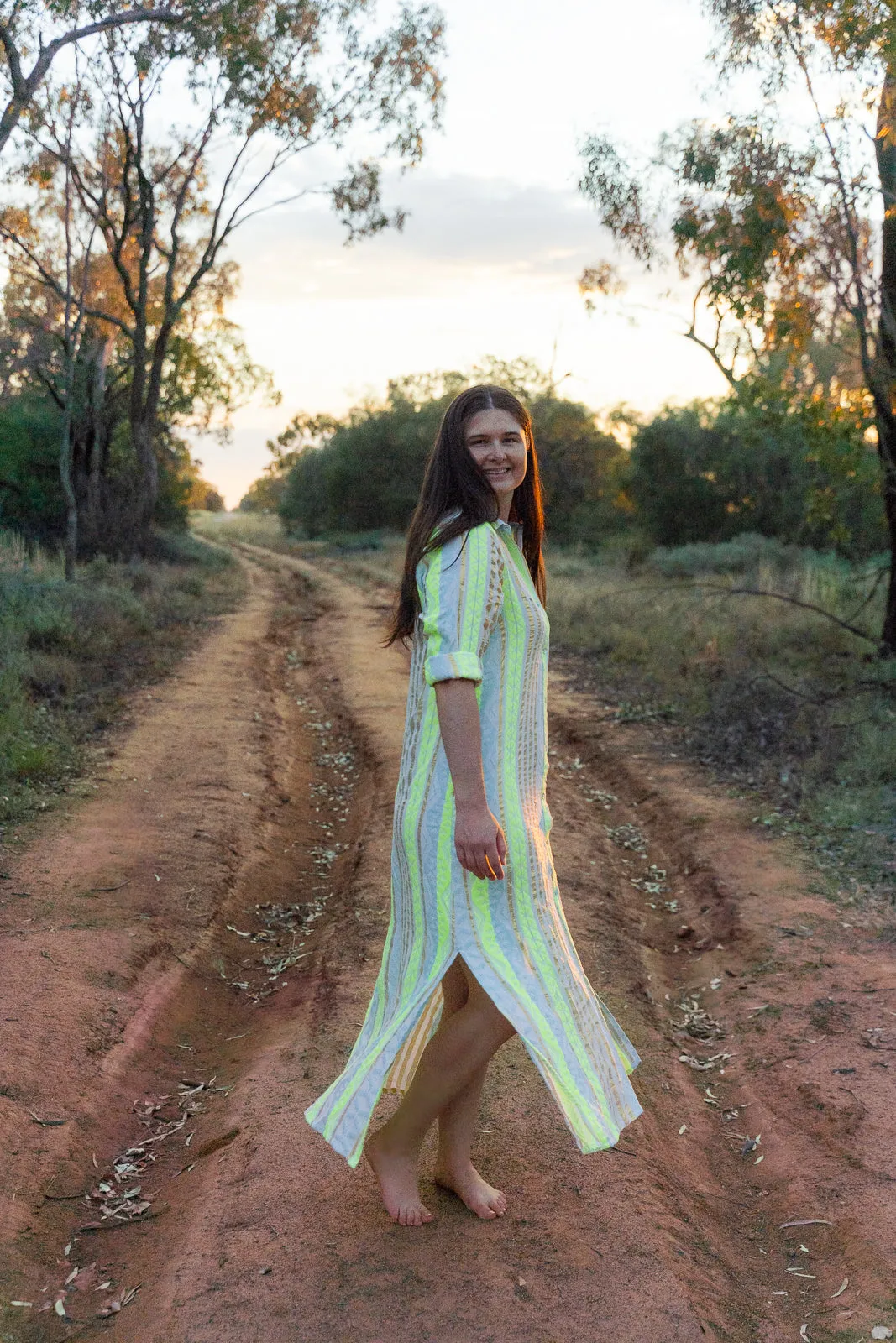 Grace and May Neon Gold Shirt Dress