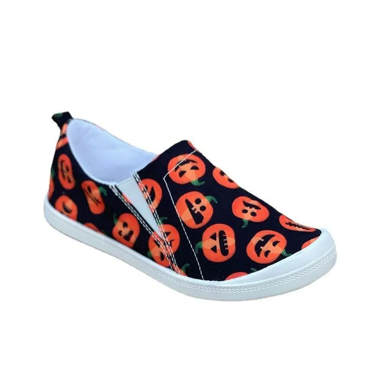 Halloween Pumpkin Skull Sneakers