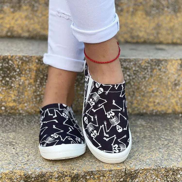 Halloween Pumpkin Skull Sneakers