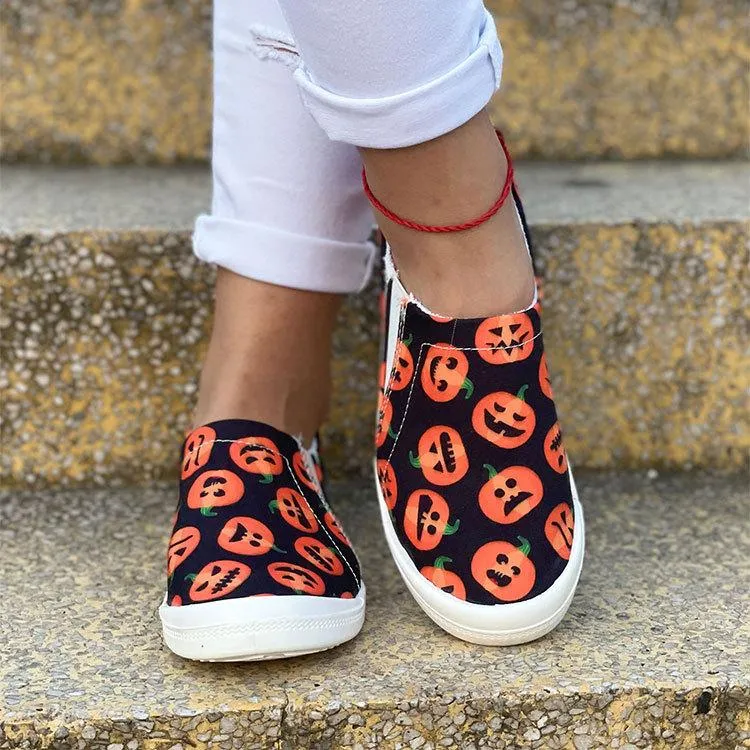 Halloween Pumpkin Skull Sneakers