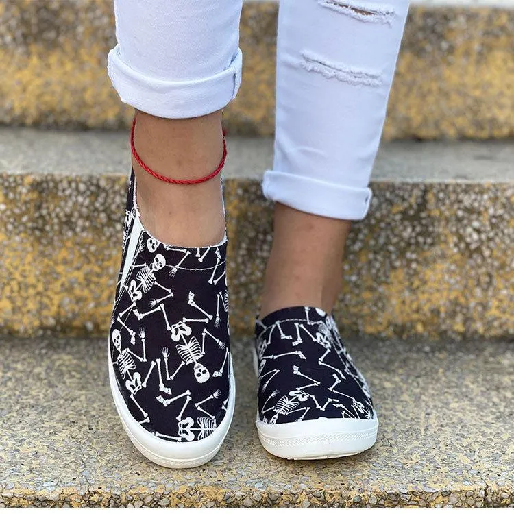 Halloween Pumpkin Skull Sneakers