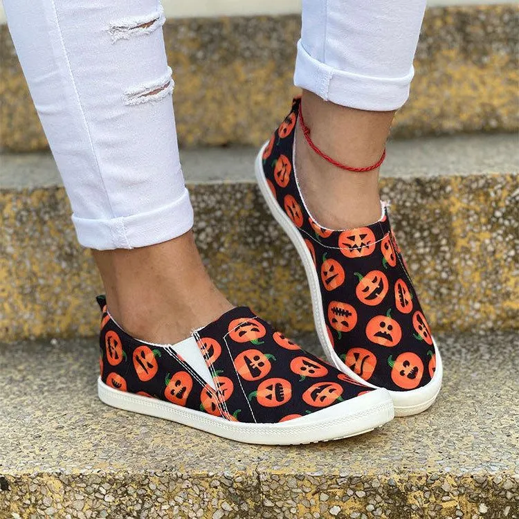 Halloween Pumpkin Skull Sneakers