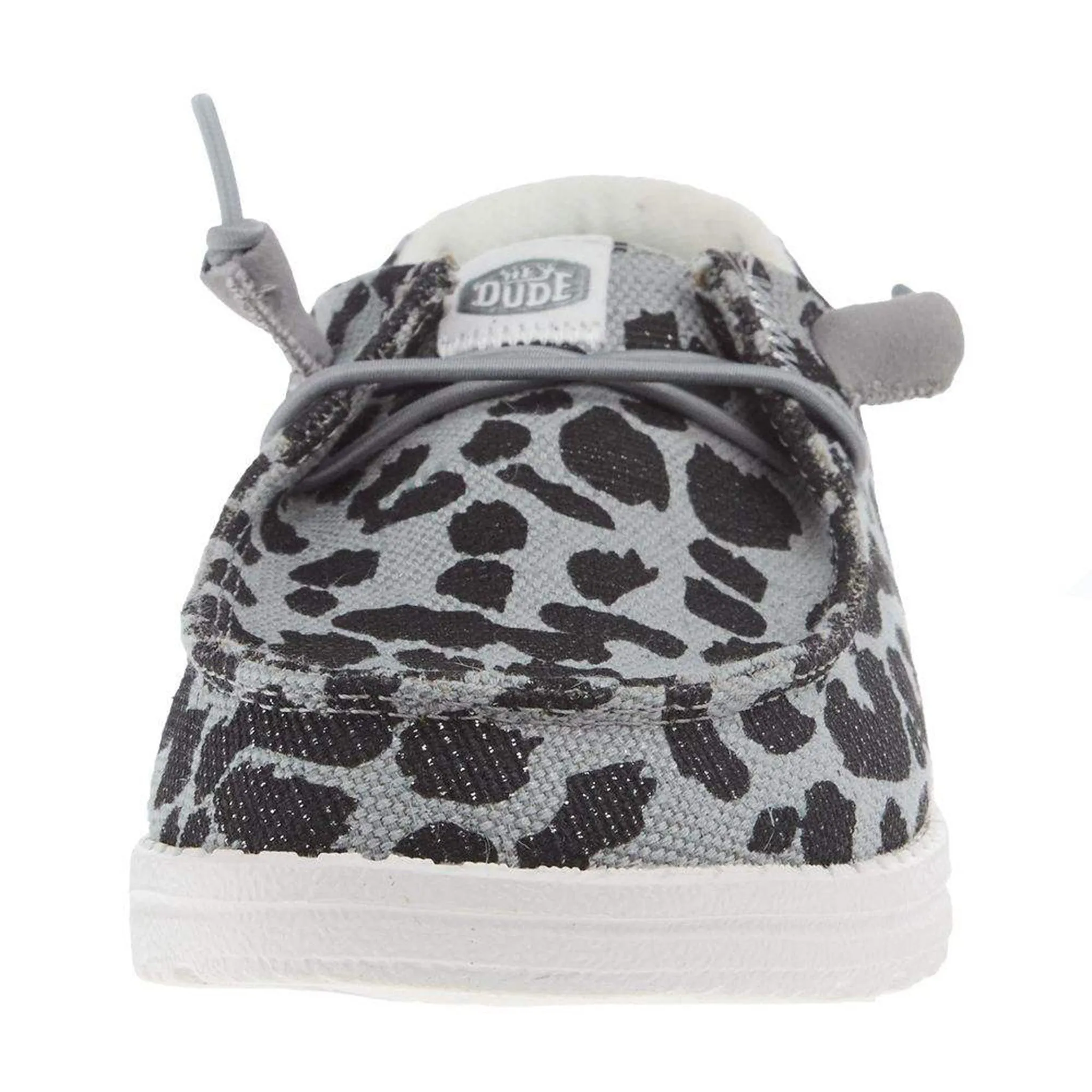 Hey Dude Womens Wendy Leopard Sparkle Black/Grey Casual