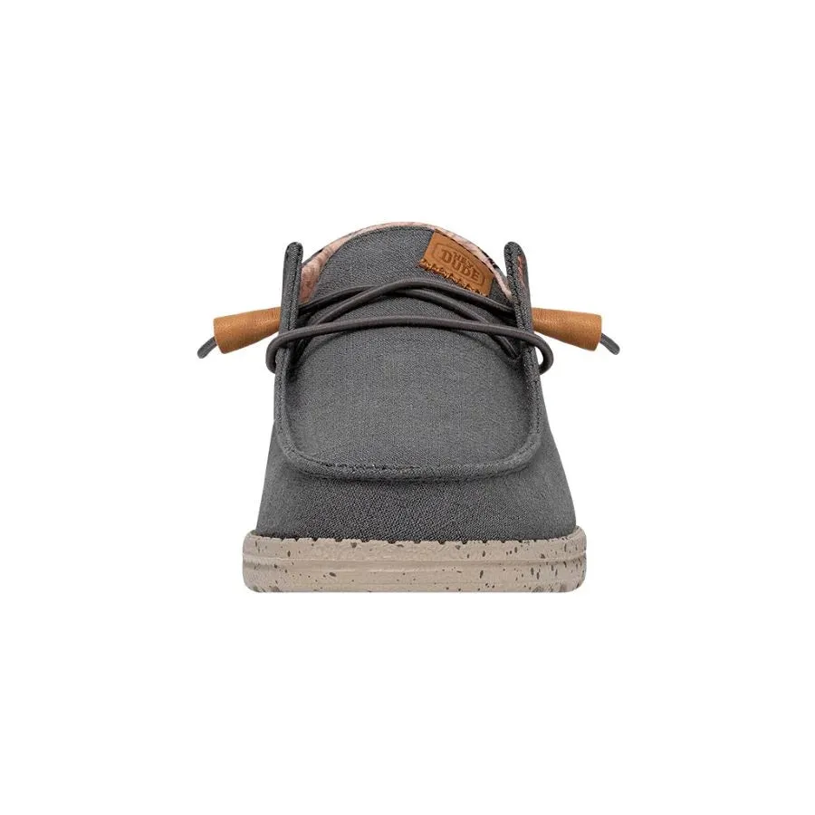 'Hey Dude' Women's Wendy Washed Canvas - Charcoal