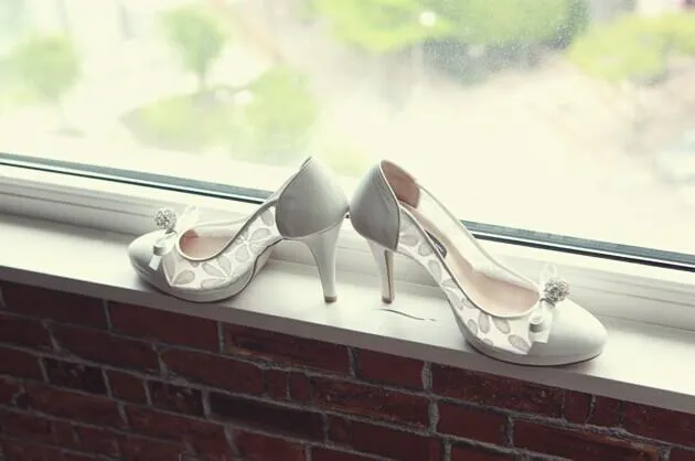 High Heels Pointed Toe White Lace Sexy Wedding Bridal Shoes, SY0118