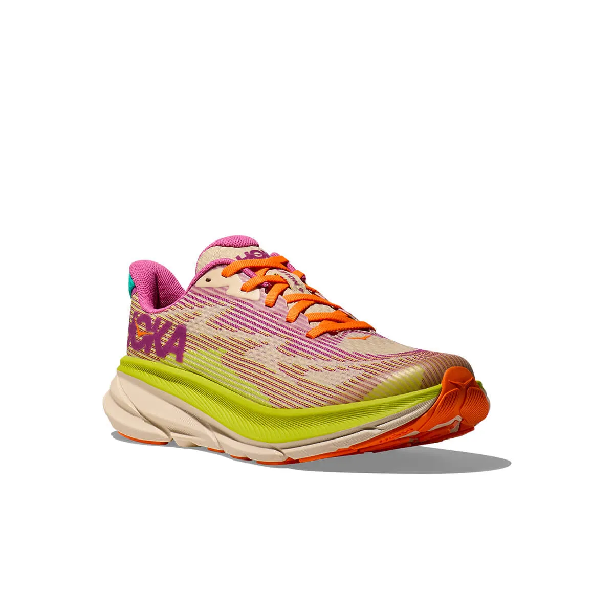 Hoka Clifton 9 Junior | Fuchsia / Vanilla