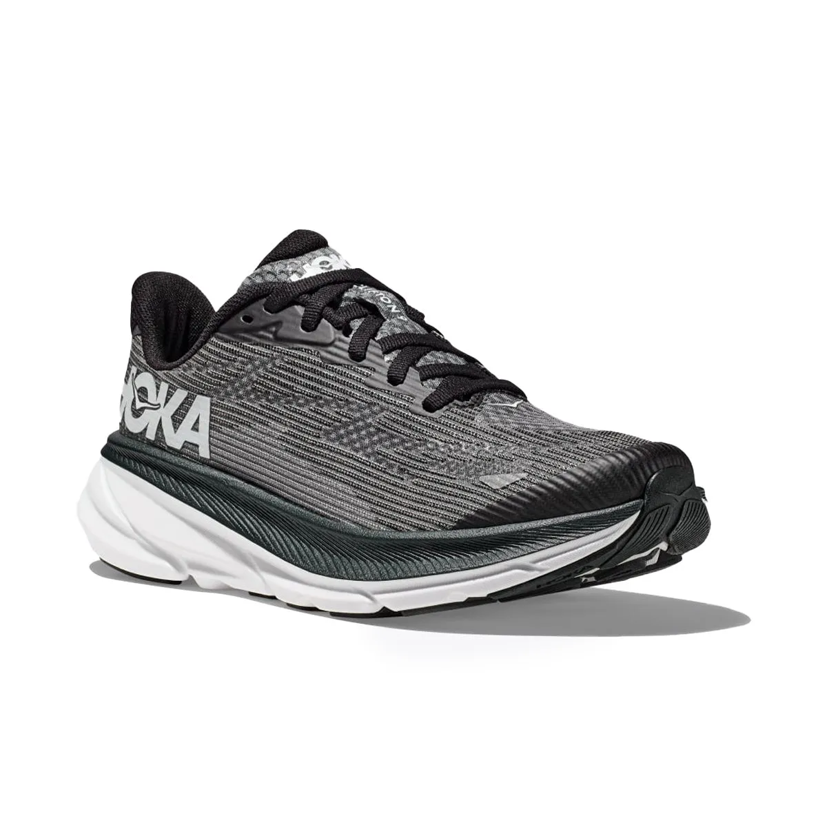 Hoka Clifton 9 Youth | Black/white